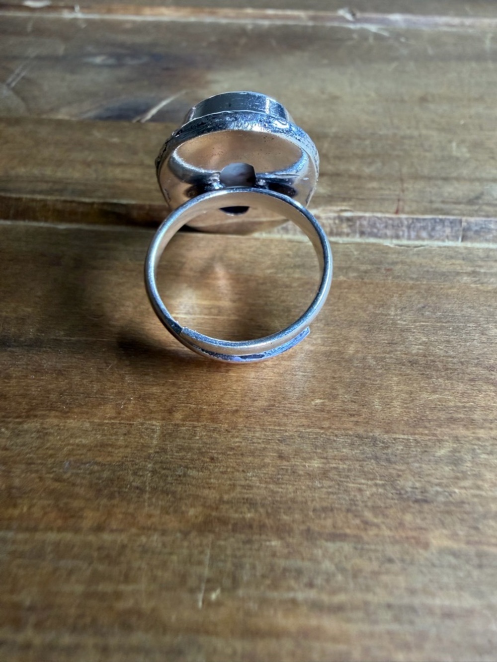 Boho Vintage Women Jewelry Cinnabrite Gemstone Ring Size 7 Adjustable Silver 925 - Picture 4 of 5